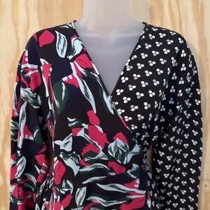 Diane Von Furstenberg Dress Wrap Silk S Patchwork Bold Artsy Art To Wear $468
